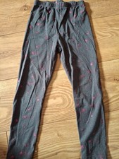 Girls Size 5-6 Years Grey Leggings With Sparkly Pink Shooting Stars. V By Very.