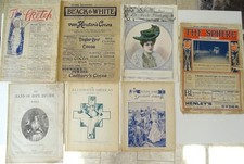 19c ANTIQUE MAGAZINES THE SKETCH, ILLUSTRATED AMERICA, BLACK&WHITE MODE PRATIQUE