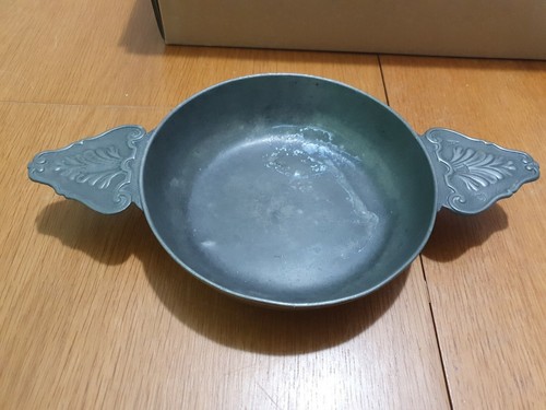 Antique pewter large quaich - pewter, a