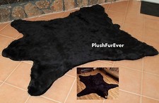 Black Bearskin Rug 5'x 6' Hand