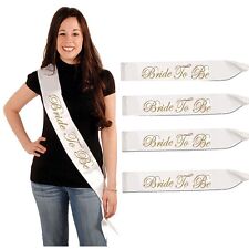 Bride To Be Sash White Gold Party Girls Hen Night Bachelorette Bridal Shower !!