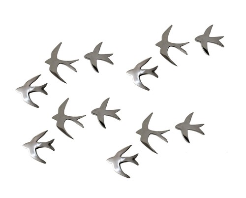 Metal wall mount flying birds - metal,