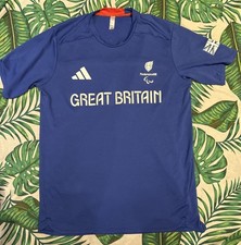 Adidas Team Great Britain Paralympics GB T-Shirt Mens Adult Size Large L Blue