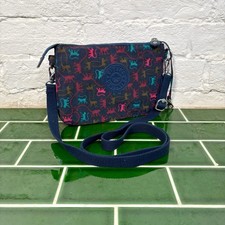 Kipling Creativity S Crossbody Bag Multicolour Monkey Print Navy Strap – Rare