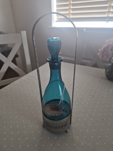 Blue glass sherry decanter - blue,