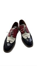 Emporio Armani Women’s Red White & Blue Patent Saddle shoes 