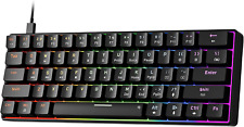 NEWMEN GM611 Gaming Keyboard,60% Percent Mechanical Keyboard 61 Keys LED Backlit