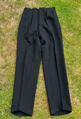 Vintage black wool - wool, button