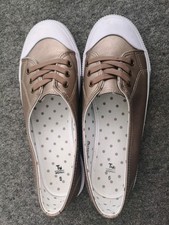 Ladies Size 6 Flat Metallic Bronze Low Lace Pumps/Trainers From TU Women