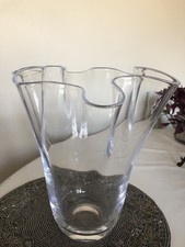 Villeroy and Boch glass handkerchief vase, 9”high New