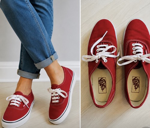 Vans authentic red canvas - vans,
