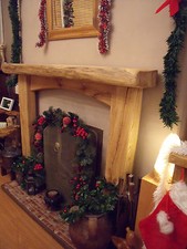 Rustic oak fireplace surround - rustic,