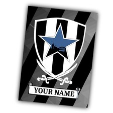 Newcastle United style Personalised Football Shield Wall Art PRINT. Size A4.