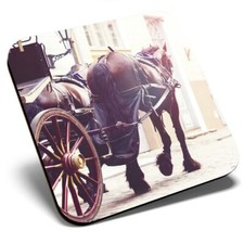 Square Single Coaster - Horse & Carriage Vintage Retro  #21694