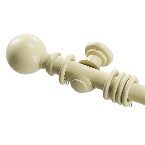 Wooden curtain pole - curtain, set