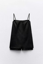 ZARA SHORT LINEN PLAYSUIT WITH