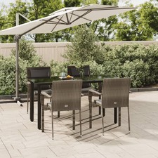 Garden Dining Set Black and