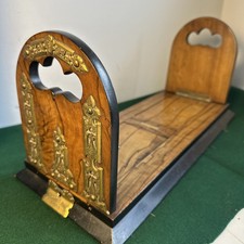 Antique Victorian Betjemanns Walnut and Brass Extandable Book Slide 