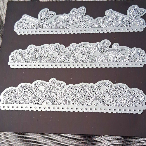 3pcs floral lace - floral, border