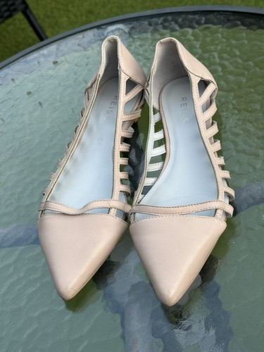 Reiss flat leather shoes peach - shoes,
