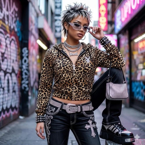 Playboy track jacket leopard - playboy,