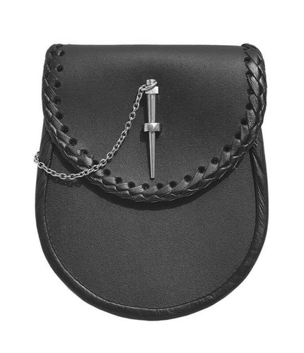 New black leather jacobite - new,