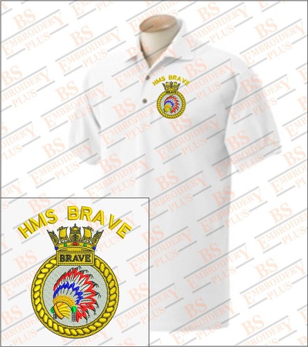 Hms brave embroidered - hms, polo
