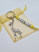 Large Personalised Giraffe Keyring, giraffe gifts, giraffe lover, giraffe 🦒 