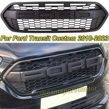For 2018–2023 Ford Transit Custom Raptor Style Front Grille Matte Black W/Letter
