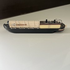 NARROW BOAT Hand Made Wooden Model Canal Boat 