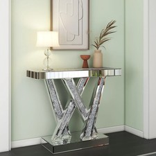 Luxury Mirrored Crushed Diamond Console Hallway Table Living Room Unique Design