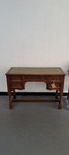 Old Charm Oak Writing Desk Mid Century Modern Solid Wood