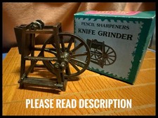 Vintage Miniature Die Cast Metal Pencil Sharpener Knife Grinder Boxed 923