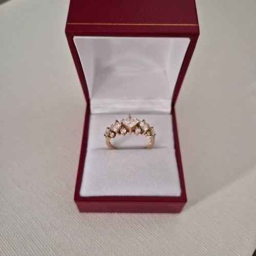 14ct gold diamonique cluster - diamonique,