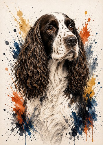 Springer spaniel art print - spaniel,