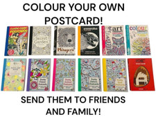 Colour your own Postcard books