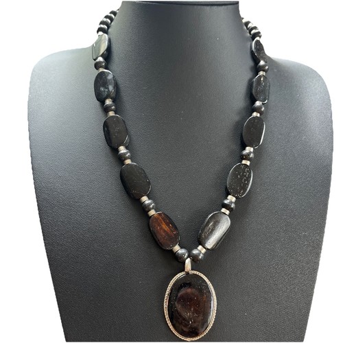 Vintage ebony wood necklace - vintage,