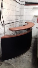 RECEPTION DESK - Stainless Steel & Real Leather ( Car Dealership / Salon / Bar )
