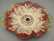 Vintage Shorter & Sons Poppy Flower Serving Bowl VGC diameter 24.5cm