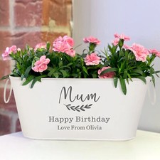 Personalised Plant Pot Engraved Metal Flower Pot Outdoor Gardening Gifts for Her