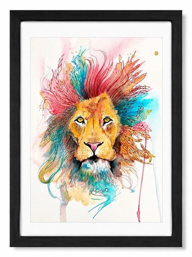 Original lion acrylic painting - lion,