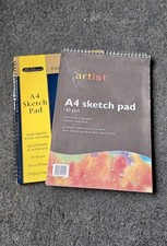 A4 Sketch Drawing Pads Used x2