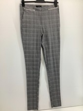 New Look TALL Grey Check Plaid Skinny Trousers Zip Waist Smart UK 10