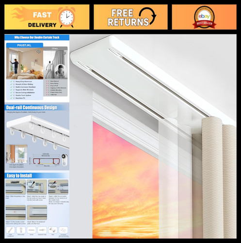 Silent double curtain track - silent,