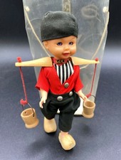 Dutch Boy Wooden Yoke, Buckets & Clogs 7" Vintage Doll National Costume Dress 