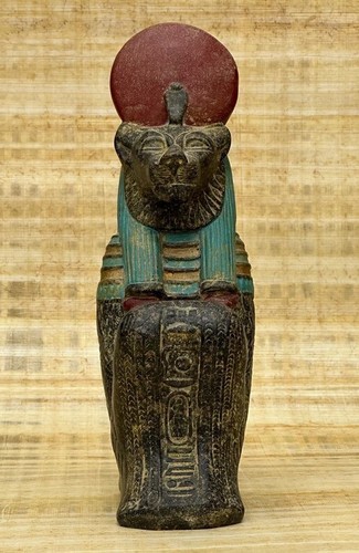 Large granite seated sekhmet - large,