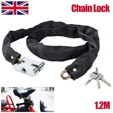 Bike Lock Chain Lock Heavy Duty 1.2m Bike Bicycle Security Padlock Motorcycle UK