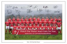 WALES RUGBY 2012 GRAND SLAM SQUAD SIGNED AUTOGRAPH PHOTO PRINT