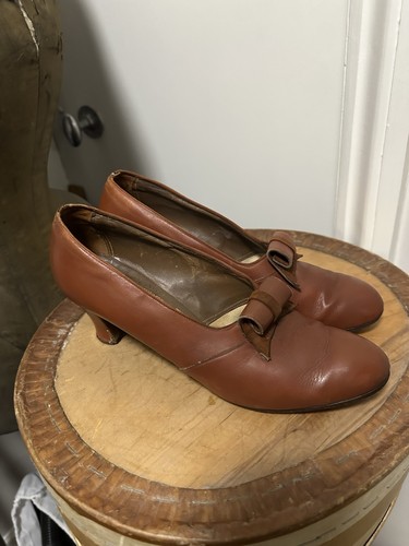 Leather shoes 1940s 50s - leather,