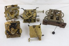 5 Vintage Brass Clock Movement